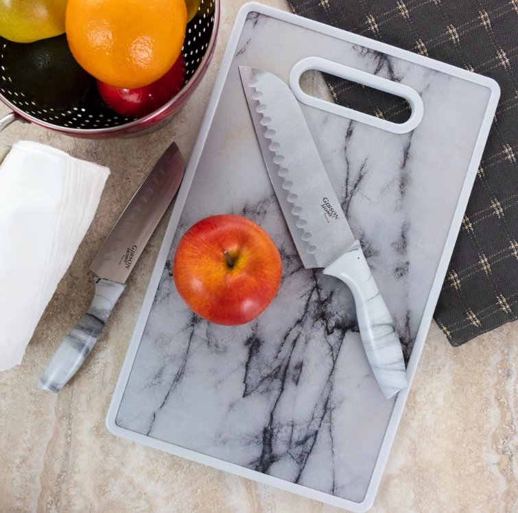 Tabla para Cortar y Cuchillos Gibson Mármol - Vascella
